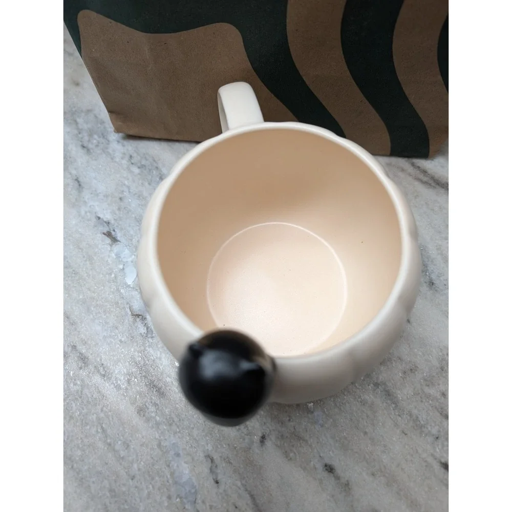 New Release Starbucks Mug Ceramic Autumn Pumpkin Black Peep Cat Halloween